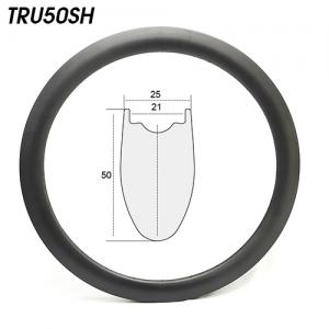 TRU50SH carbon tubeless hookless 50mm disc road bicycle rims
