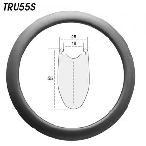 TRU55S carbon road bicyle tubeless rim 55mm deep 25mm wide