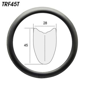 TRF45T 700c 45mm carbon road bike tubular rims 28mm wide