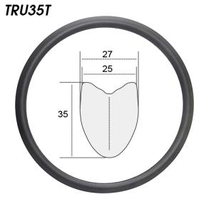 TRU35T 700c 35mm carbon road bike tubular rims 25mm wide