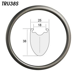 TRU38S 700c 38mm carbon road bike clincher rims 25mm wide 