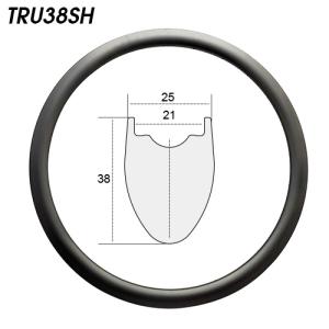 TRU38SH 38mm carbon bike tubeless hookless rims 25mm wide