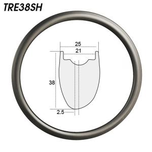 TRE38SH 38mm offset 2.5mm tubeless rims 25mm wide