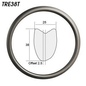 TRE38T 38mm asymmetric carbon bike tubular rims