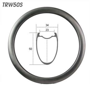Aero Disc Carbon Fiber Road Bike Rims 23mm Inner 50mm Depth TRW50S