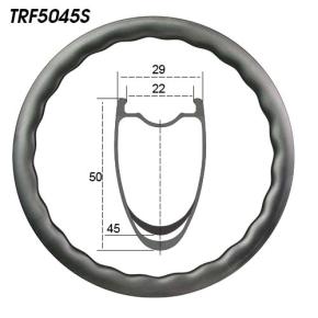 TRF5045S 50mm wave carbon road bike clincher rims 29mm wide
